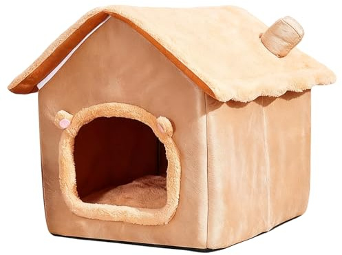 Täckt Kattbädd Antisladd Hopfällbar Lugnande Tillflykt | Söt Varm Katt Valp Säng För Kattungar Hundvalpar Smådjur under Vintertid Inomhus på Balkong i Vardagsrum Heminredning i