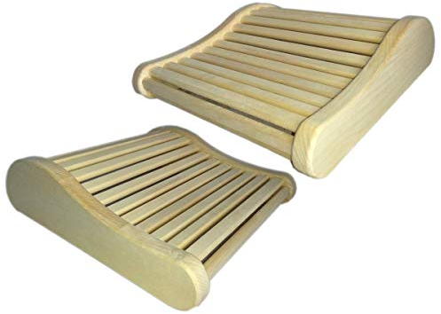 2x Saunakopfstütze Espe Saunakissen Kopfkeil Kissen Relaxkissen Kopfstütze Welle