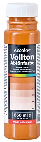 decotric Decolor Bunte Abtönfarbe Topasbraun - 250 ml I Dispersionsfarbe für dekorative Anstriche und wasserbasierten Materialien I Hohe Farbkraft & Ergiebigkeit