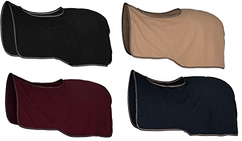 netproshop Weiche Fleece Ausreitdecke Nierendecke mit Schweifkordel Gr. 125-165, Groesse:135, Farbe:Schwarz