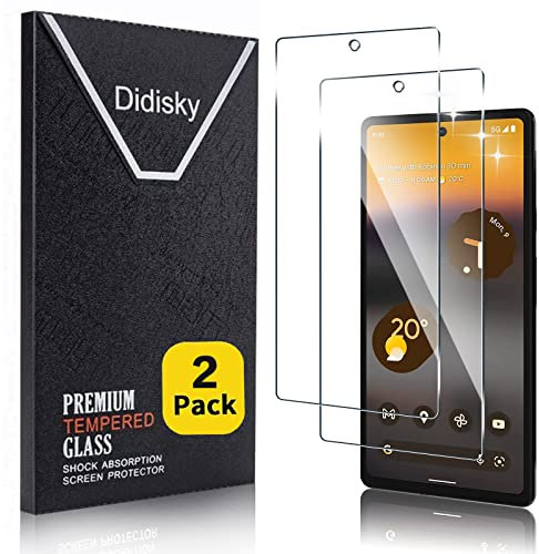 Didisky 2 Stück Schutzfolie Kompatibel mit Google Pixel 6a, Pixel 7a (6.1''), 9H Hartglas, Keine Blasen, High Definition Schutzfolie, Einfach anzuwenden