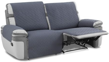 MAXIFUNDAS-Housse de canapé rembourrée Relax 2 Places Slam, Gris. Salvasofá répulsif Liquide et avec Envers antidérapant.