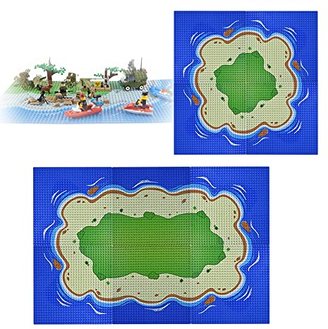 CHEVVY 6 Stück Grundplatten Straßenplatten Bauplatten 25,5 x 25,5CM Grundplatte für Classic Kleinen Bausteine Platte für Meeresinseln