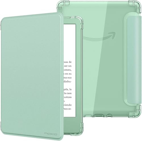 MoKo Coque pour 6 All-New Kindle (11ème Génération Modèle 2024/2022), Étui de Protection Ultra Clair en TPU Souple et Transparent avec Auto Réveil/Sommeil pour Kindle 2024/2022, Vert Matcha