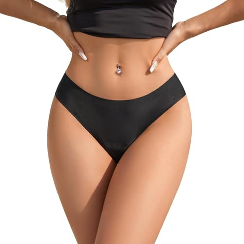 SHARICCA Period bikini trosor för kvinnor regler baddräkt svarta bikini trosor anti-läckage menstrual baddräkt, Schwarz-1p01, S