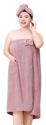 Set di asciugamani da bagno e asciugamani per asciugacapelli, da donna, accappatoio da bagno con chiusura regolabile, super assorbente, per spa, piscina, spiaggia, sauna