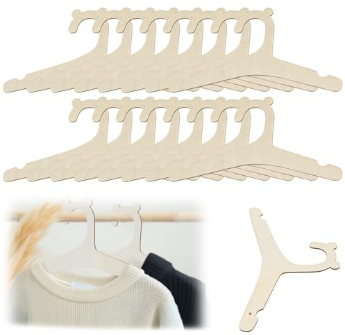 LIQWEI Lot de 15 cintres en bois de 22,9 cm pour vêtements de bébé, cintres pour pantalons et vestes pour nouveau-nés