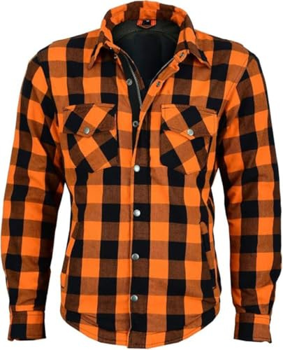 Bstarmoto Chemise de moto pour homme - Avec protection moto - Veste à carreaux de motard - Veste de moto - Chemise en flanelle L