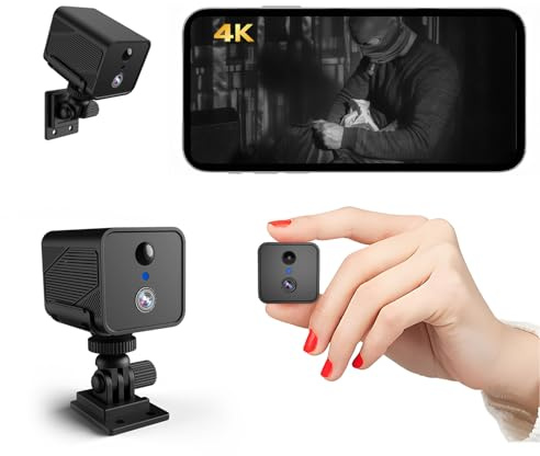 Bextgoo Mini Camara Vigilancia WiFi Interior, 4K Camara Espia con Visión Nocturna, Bajo Consumo – hasta 50 Días de Uso, Prueba de 30 Días de Almacenamiento en la Nube + Almacenamiento Local