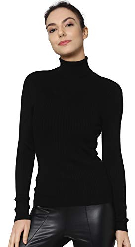 ONLY Damen Onlkarol L/S Rollneck Pullover KNT Noos, Black, M