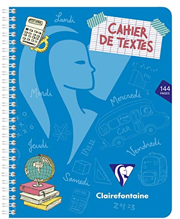 Clairefontaine 308756C en Mimesys Spiral textbok - 17 x 22 cm - 144 sidor med stora rutor - 90 g vitt papper - transparent polypro omslag - slumpmässig färg