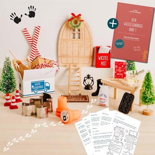Wichteltür Set mit Buch als Wichtel Rundum-sorglos-Paket: Wichtelstreiche, Wichtelbriefe für Kinder | Wichteltür - Wichteltür Set mit Briefen - Weihnachtswichtel Komplettset - Adventskalender 2025