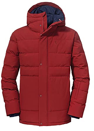 Schöffel Herren Ins. Jacket Eastcliff M, atmungsaktive, wasserdichte Winter Wanderjacke, Outdoorjacke mit verstellbarer Kapuze und praktischen Taschen, burgundy, 50
