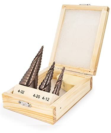 Juego de 3 brocas escalonadas Ferrcan de cobalto HSS para acero inoxidable y metales
