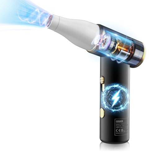Elettrico Rimuovi Polvere Aria Compressa, COLBOR AirMaxx A1 Aria Compressa Senza Fili 100000RPM Velocità Variabile Stepless con LED e Ugelli per PC Tastiera, Elettrico-Rimuovi-Polvere