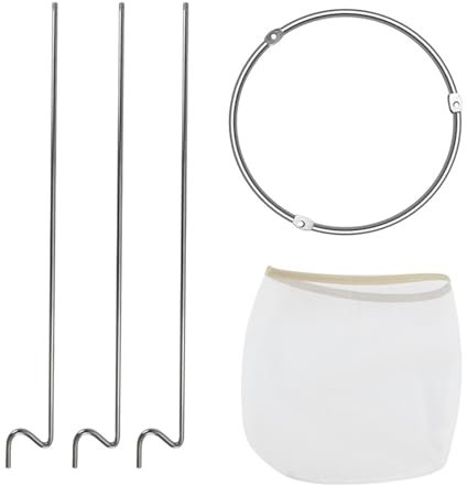 PERZOE Jelly Strainer Stand with 1 Reusable Strainer Bags,Reusable Food Filter Bag Jelly Bags for Straining Stainless Steel Sieve Stand for Different Size Pans and Bowls Sets