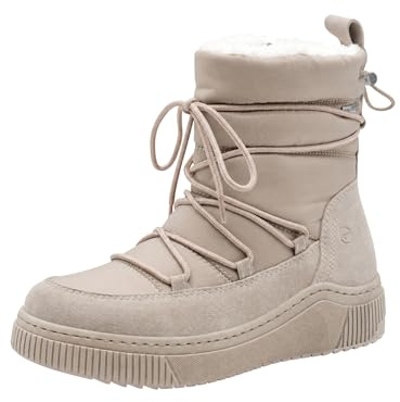 Tamaris Comfort Stivaletti invernali da donna stringati foderati idrorepellenti, Beige (Lt Grey/Rose), 39 EU