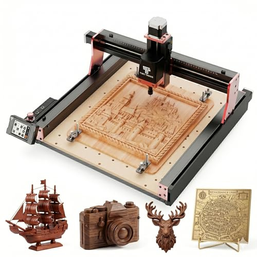 Twotrees TTC450 Pro CNC fräsmaskin, CNC träfräs, 4 axlar, metallfräsmaskin, omkopplingsbar lasergravyrmaskin, graveringsmaskin för gravering av trä, akryl, MDF, PCB