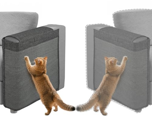 Reversible Cat Scratch Couch Protector Made of Natural Sisal for Ultimate Furniture Protection,Couch Protector from Cat Claws,Couch Corner Cat Scratcher, Universal Fit Both Sides(Dark Grey,1-Pack)