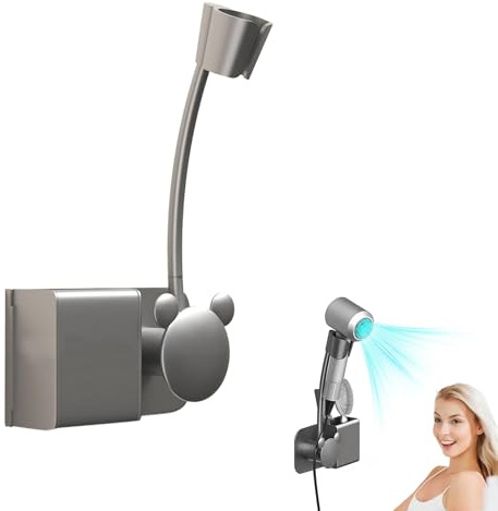 lioewhu Support de sèche-Cheveux Mains Libres Réglable à 360 °, Support Mural pour Sèche-Cheveux avec Cintre de Câble, Porte-Sèche-Cheveux Mural, Support de Sèche-Cheveux Flexible Paresseux