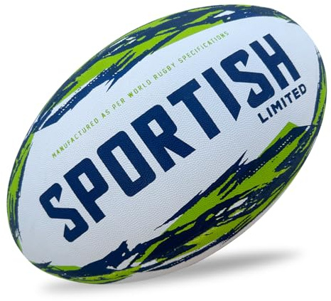 Rugby Training Ball – Hand Stitched Textured Grip Practice Rugby Ball | Durable Rubber Construction, Textured Grip for Control and Handling, Ideal for Outdoor Play, Training Drills, Coaching