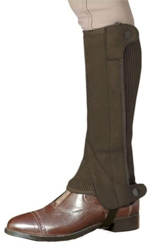 Ovation Small Ladies Half Chaps Elite Amara Ribbed Dark Brown