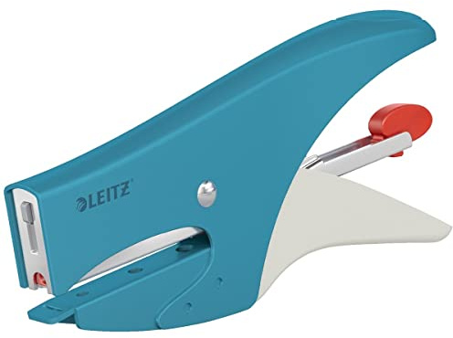 Leitz Heftzange, 15 Blatt, Hinterlademechanik, Inkl. P2 Heftklammern Nr. 10, Sanftes Blau, Cosy-Serie, 56450061