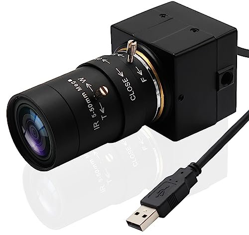 Svpro Webcam 4K UHD USB cámara de Zoom óptico 10X con Objetivo varifocal de 5-50 mm, cámaras de Alta definición de 3840x2160 para Ordenador/portátil/sobremesa, videocámara USB con Sensor Sony IMX415