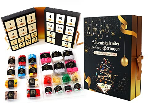 Socken Adventskalender für Frauen 2025: Weihnachtskalender, Adventsgeschenk für Frauen. Kuschelsocken & Baumwollsocken (37-43) mit Sprüchen, Geschenk zu Weihnachten