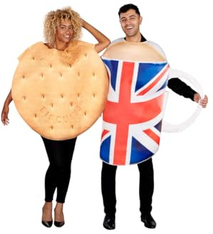ORION COSTUMES Unisex Adult Tea and Biscuit Funny British Couples Fancy Dress Costume