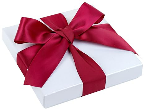 Restaurantware-Gift Tek 10 Yards x 1.5 Inch Satin Ribbon, 1 Single Faced Fabric Ribbon - Wide, Vibrant, Sherry Red Polyester Ribbons, Solid Colored, for Gift Wrapping, Crafts, Weddings, Parties
