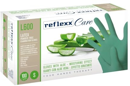 REFLEXX L600 300/1000 Guanti in LATTICE VERDI CON ALOE VERA - 6,2 GRAMMI - VARIE TAGLIE OFFERTA - settore odontoiatrico guanti dentista (300 pezzi Taglia L)