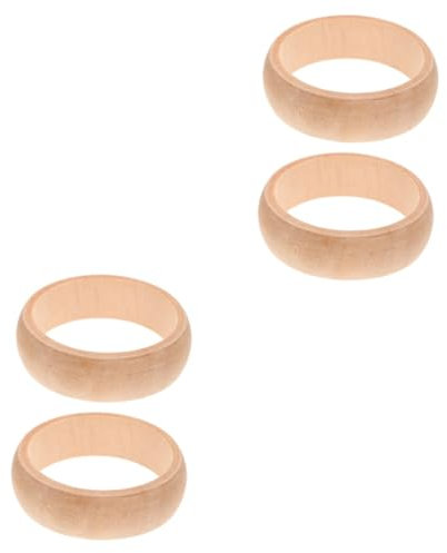 EXCEART 4 Stück Holzarmbänder Holzarmbänder Für Kinder Holzhandwerk Holzarmreif Kunsthandwerk Bemalte Holzarmbänder DIY Armbänder Holzhandwerk Holzarmreif