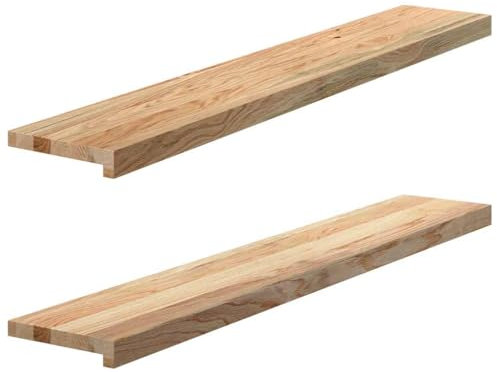vidaXL Fensterbänke 2 Stk. Unbehandelt 120x20x2 cm Massivholz Eiche, Fensterbrett, Holz Treppenstufe, Holz Fensterbrett, Fensterbank Eichenholz