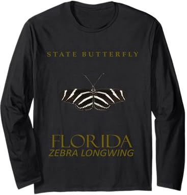 Florida Butterfly Zebra Longwing Design Long Sleeve T-Shirt