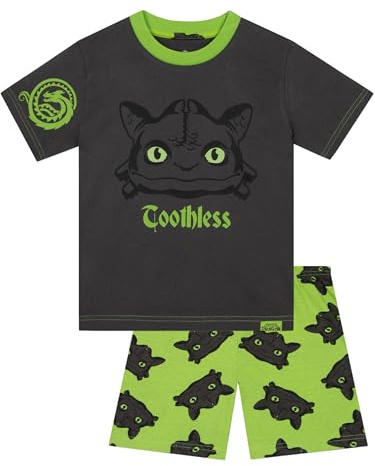 How To Train Your Dragon Boys Pyjamas, Toothless Pjs For Boys, Dragon Kids Pjs For Summer, Black 8-9 Years