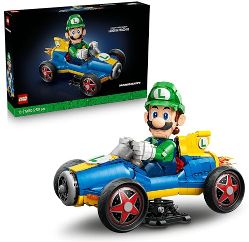LEGO Mario Kart : Luigi et Proto 8 - Maquette de Voiture pour Adulte - Figurine de Personnage Nintendo à Exposer - Décoration & Set Gaming Collector - Idée Cadeau pour Fan du Jeu Vidéo 72050