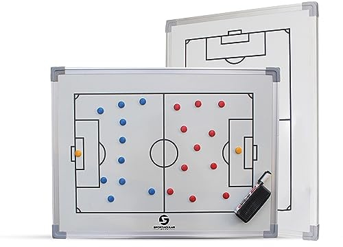Sportacular Gear Taktiktafel Fußball inkl. Zubehör | Coachboard Professional | Stabiler Alu-Rahmen (90x60cm)