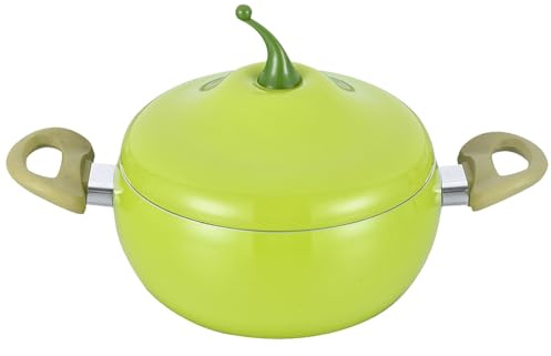 | Olla de cocción a fuego lento para verduras y frutas, olla de sopa con tapa, para placas de inducción eléctricas cocina cocina freír cocina leche sopa a fuego lento