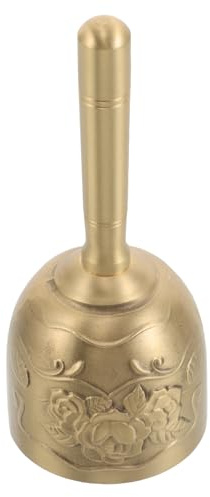 WESIEVYA Mässingshandklocka: 3,94 vintage metallhandklocka - Servicehandklocka för sängkanten bröllop klassrum meditation högtidsfest favör