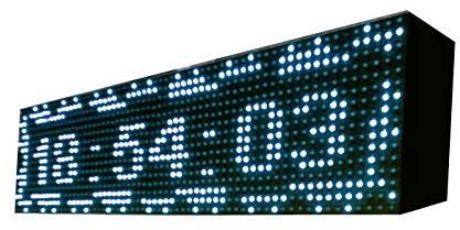 Cartel LED programable USB + WiFi con Sensor de Temperatura y Reloj 64x16 cm para Exterior/Rótulo Luminoso/Pantalla electrónica/Alta luminosidad/Display LED (Blanco)
