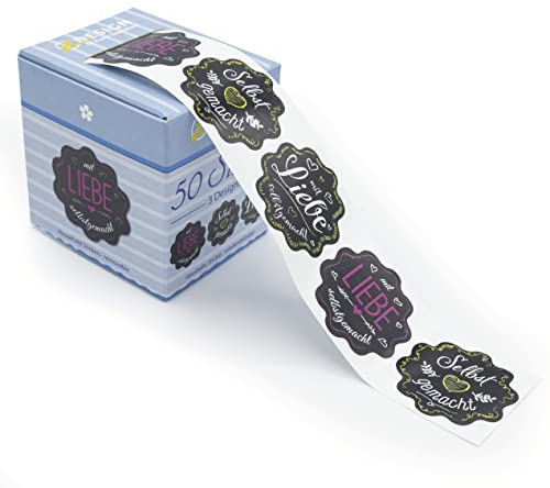 AVERY Zweckform 56859 Marmeladen Etiketten selbstklebend 50 Stück (Ø38mm, Aufkleber Marmeladenglas, Einmachen, Haushaltsetiketten ablösbar, Selbstgemacht, beschriftbar) Sticker auf Rolle, bunt
