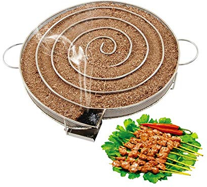 Generador de humo frío, acero inoxidable, espiral de incienso con mango, generador de humo frío para horno de ahumar, generador de humo para barbacoa