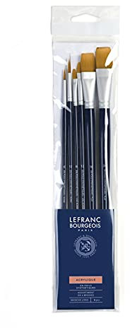Lefranc Bourgeois Set de 6 Pinceaux Synthétiques Manche long