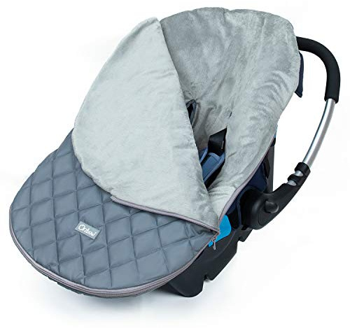 Orzbow Universelle Couverture Sièges Auto Bébé, Cosy Bébé Chancelière pour Poussette, Chaud Peluche Courte Sac De Couchage Enfant, Imperméable Coupe-Vent (Gris Clair)