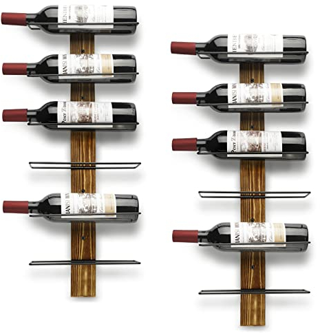 Feemiyo Weinregal zur Wandmontage, Kiefernholzhalter für 12 Flaschen, Display für Küche, Esszimmer, Bar