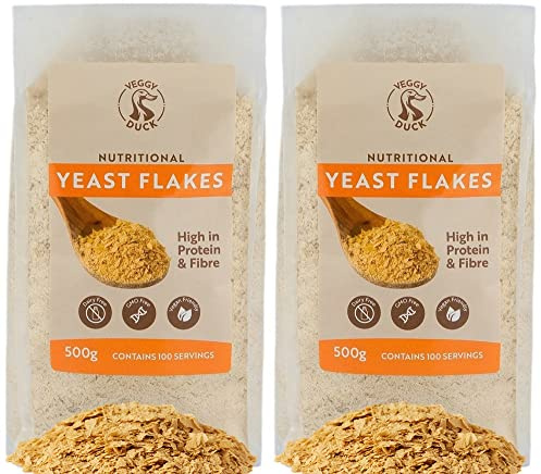 Veggy Duck - Nährhefe Flocken - Nutritional Yeast Flakes (500g, 2er Pack) - Natürlich | Gentechnikfrei | Veganfreundlich | Veganer Käseersatz