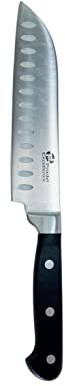 Pradel Excellence - Maitre Chef Couteau Santoku 18 cm - Lame en Acier Inoxydable 3cr14 - Manche POM Ergonomique - Alvéoles Anti-Adhésives pour Précision et Confort de Coupe
