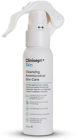 Clinisept Skin Spray 100ml - High-Purity Hypochlorous Acid Spray - Professional Skin Cleanser for Post-Treatment Hygiene and Sensitive Skin Care - Alcohol-Free Body and Facial Skin Care Solution