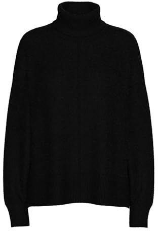 PIECES Jersey de Punto Pcmalou LS Rollneck Knit Noos BC para Mujer, Negro, S